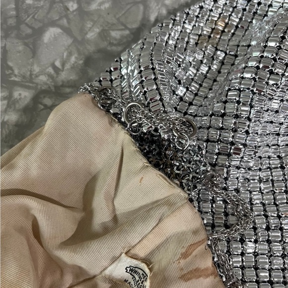 Vintage Silver Mesh Whiting & Davis Small Evening Purse Drawstring Handbag - Picture 4 of 4